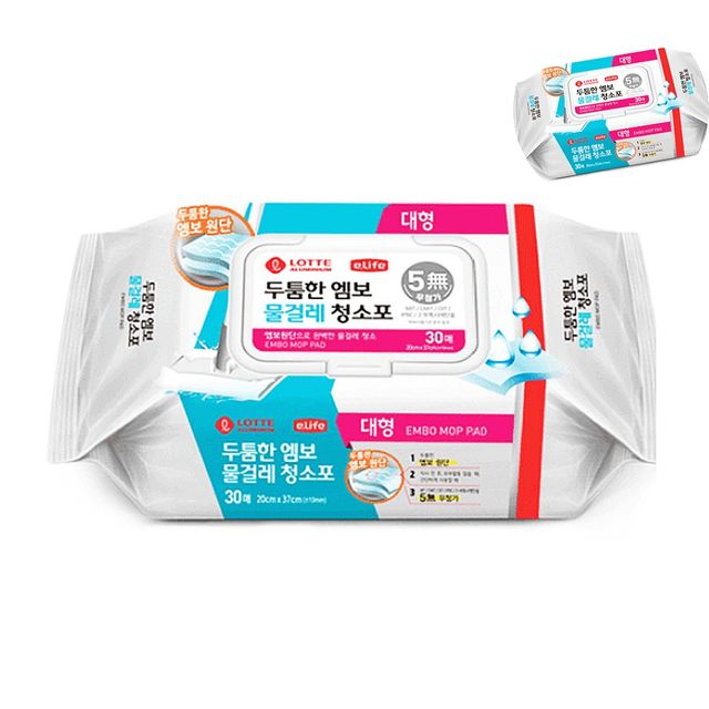 청소용물티슈 바닥청소포 물걸레청소포 30매 대형