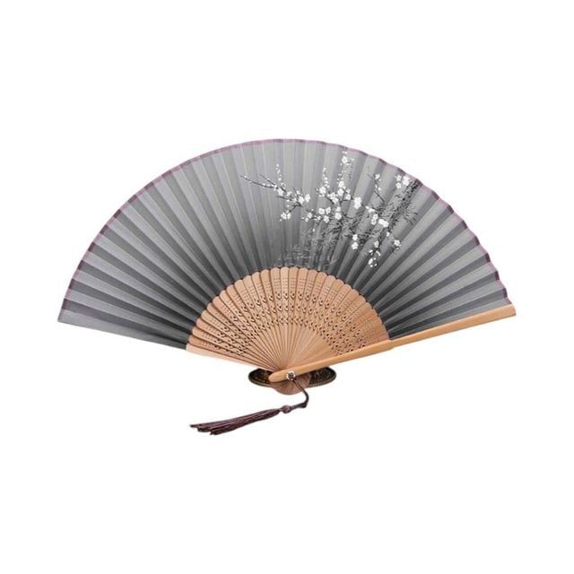 매화꽃 접이식 대나무 부채 (내추럴)