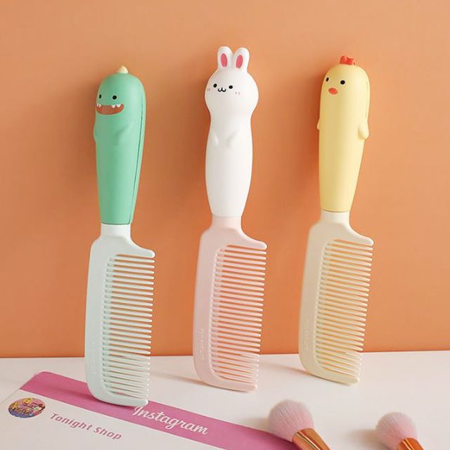 말랑말랑 귀여운 손잡이 빗 휴대용 헤어브러쉬