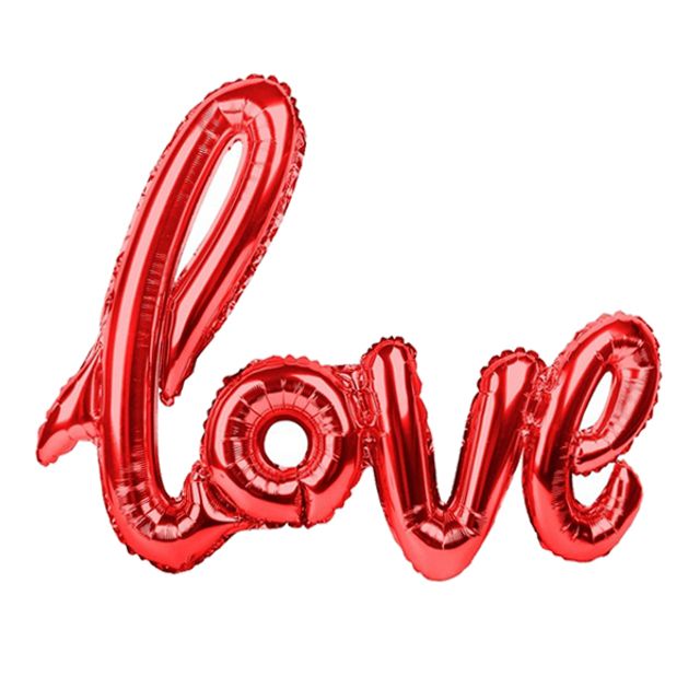 필기체 러브 LOVE 은박풍선(레드)