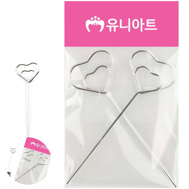 메모집게 명함꽃이 메모꽂이철 하트 2개입