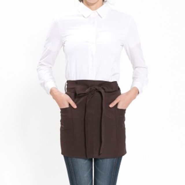 허리형 미니 엉덩이덮개 앞치마 1 브라운 요리 주방