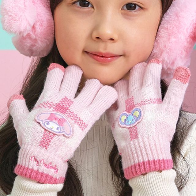 WL 마이멜로디 체크 터치 장갑