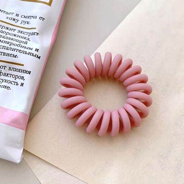 머리끈 스프링 머리헤어밴드 헤어끈 핑크