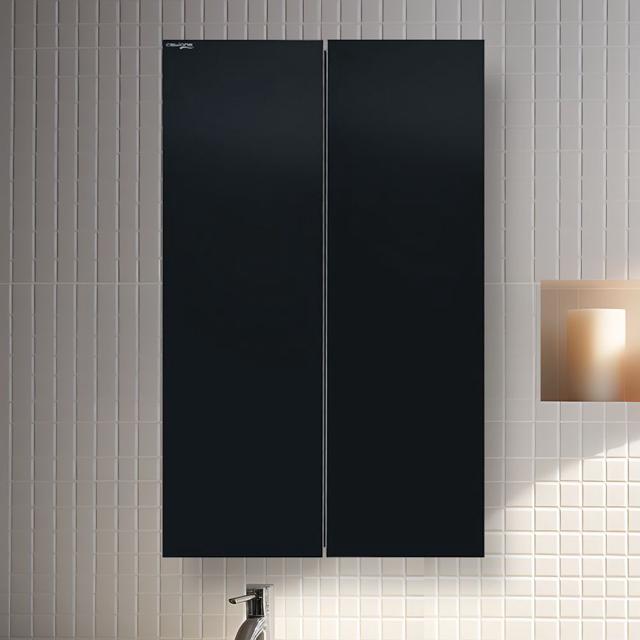 HLBATH 블랙 욕실 수납장 500x800 - 화장실 수건장