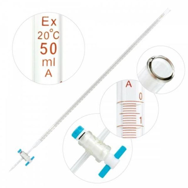 투명 Clear 아리랑과학 50ml Cock 테프론콕크 뷰렛 PTFE - ARI-B2004 랍슨유통