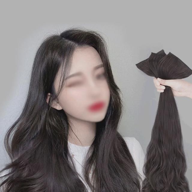 키밍 헤어 붙임머리 부분 가발 3개입 웨이브 피스