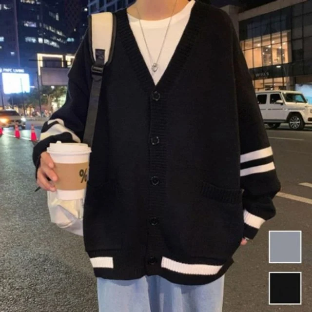 여유러운핏 가디건 라운드 디자인 니트 봄 남여 루드