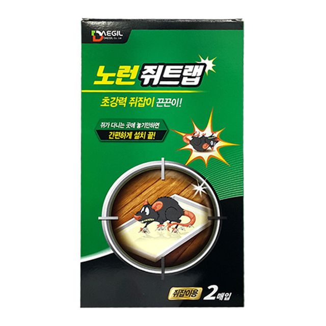 노런 쥐트랩 쥐끈끈이 1팩 2트랩 쥐덫 쥐틀