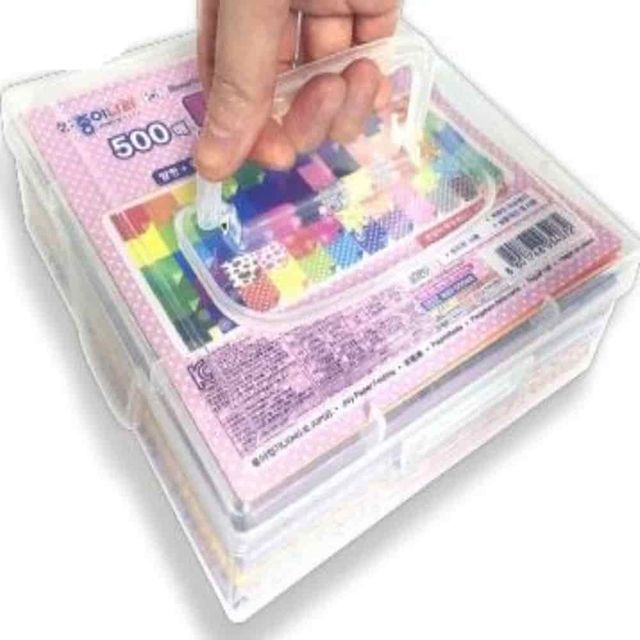 케이스 색종이 500매 만들기재료 종이놀이 종이접기수업 공예재료