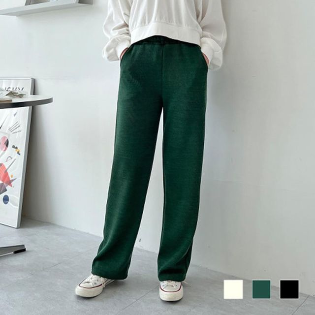 배기바지 스판 여성바지 면바지 배기 일자 코디 세미