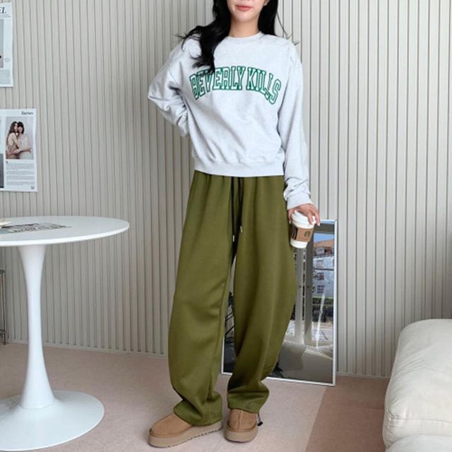 여자바지 허리밴딩 신상 여성바지 배기팬츠 캐쥬얼