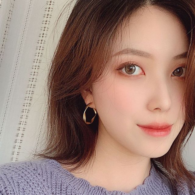 골드 웨이브 패션 링 귀걸이 이어링 실버925