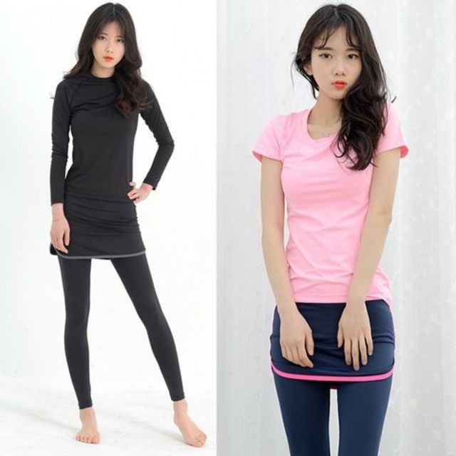 뽀얌 치마 레깅스 데일리 요가 9부 한줄