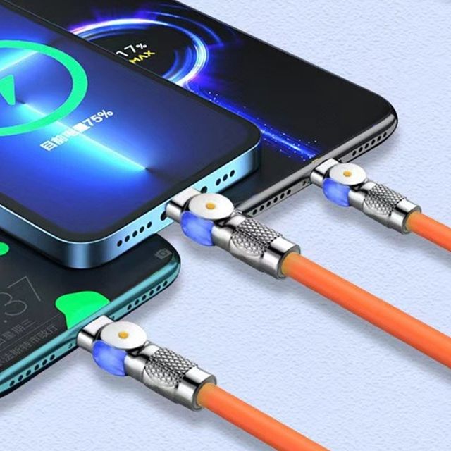USB 핸드폰 충전 튼튼한 실리콘 케이블 3IN1