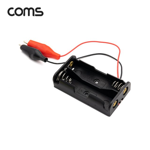 (COMS) 악어클립형 AA 건전지 2구 배터리 홀더