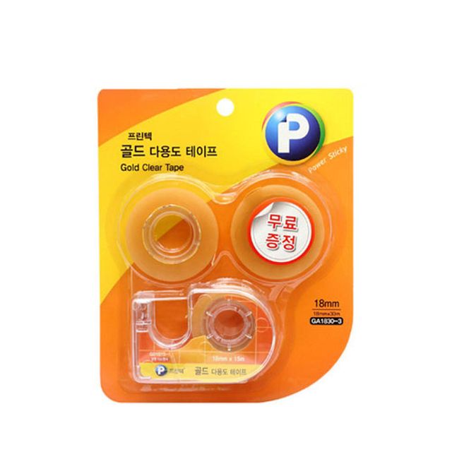 TBZ 프린텍골드다용도테이프오피스팩2 1 GA1830-3 18x30m