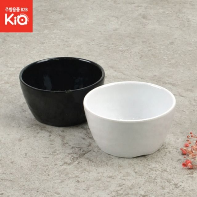 신일식공기 흑스톤 9.8cm 밥그릇, 유광 멜라민 식기