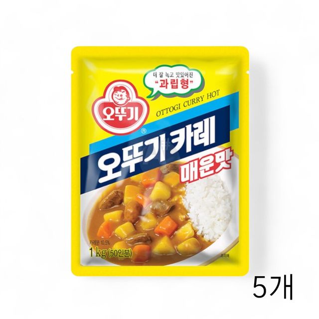 WL 오뚜기 카레 매운맛 1kg X 5개 대용량 업소용 분말카레 커리파우더 과립형 카레분말