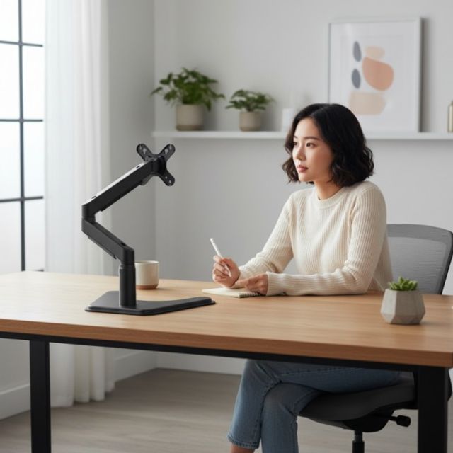 듀얼 모니터암 27인치 32인치 높이조절 거치대 책상 스탠드형 암대