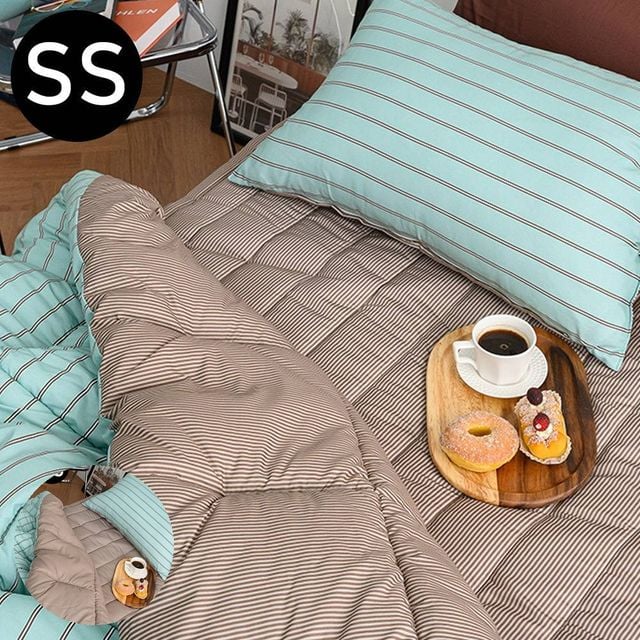 기숙사이불세트 자취이불세트 마크 소프트마이크로 차렵이불 패드세트 슈퍼싱글 SS 민트