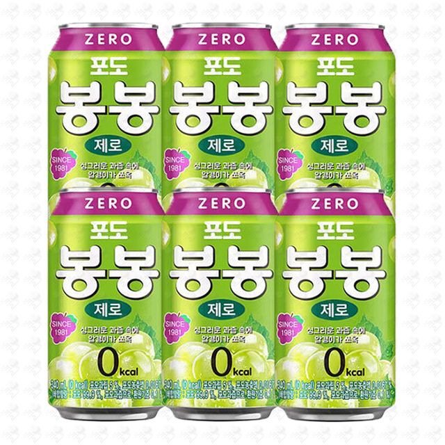 포도봉봉 제로 340ml 6개