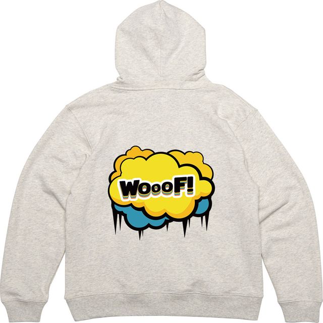 후드티 뒷면 wooof 개짓는소리 컹컹 그림 프린팅