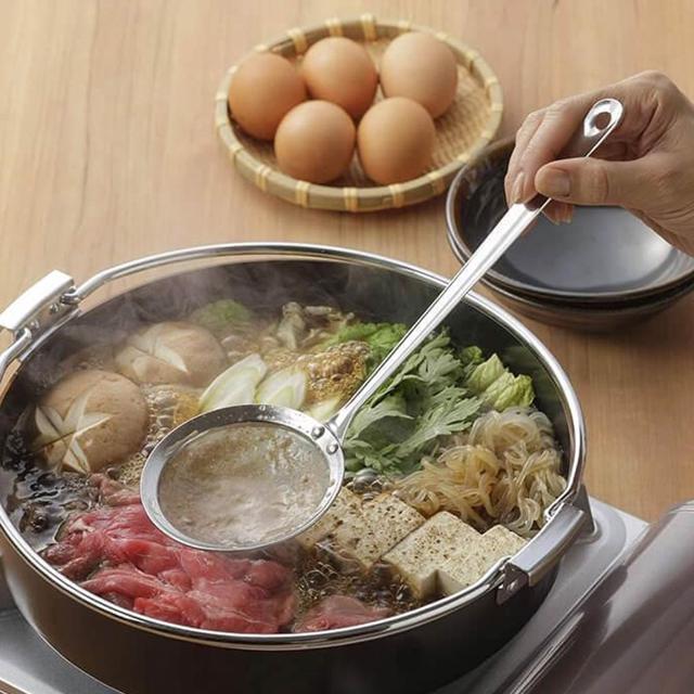 일본 스텐 미세 거품 거름망 국자 대형 찌개 건더기