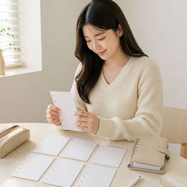 M5 다이어리 커버 인조 가죽 바인더 일기장 스케줄러 5공 속지 문구 꾸미기