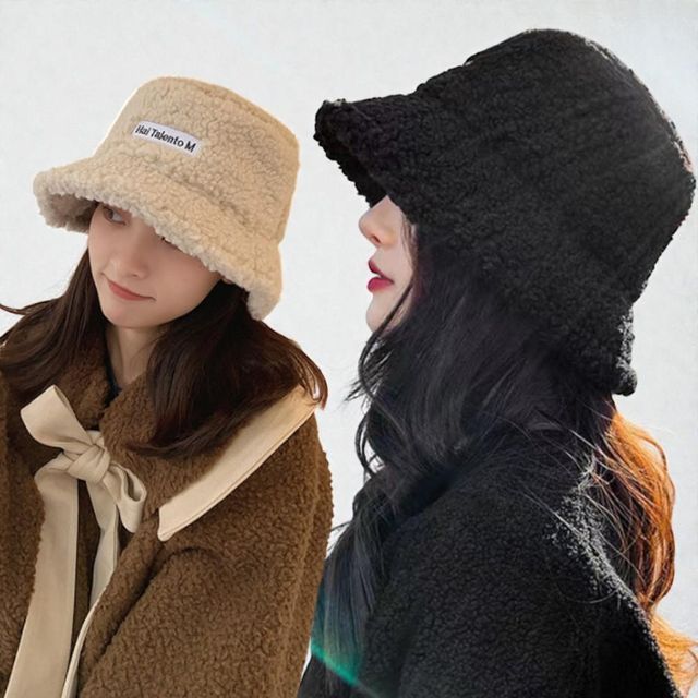 여성 뽀글이 양털 벙거지 모자 버킷햇 털모자 양털모자 겨울모자