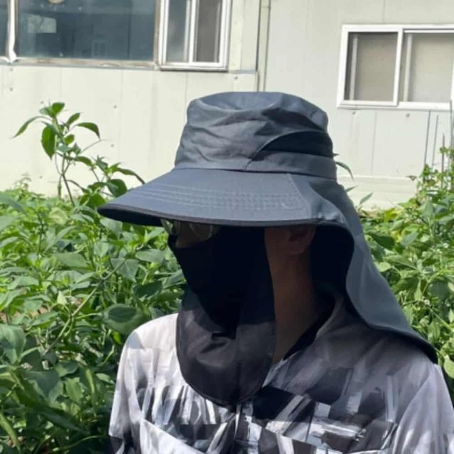 얼굴 햇빛가리개 다크그레이 여성등산모자 낚시모자