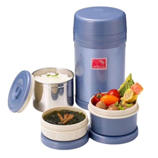 아폴로 보온 도시락통 세트 1100ml - 3단 찬합 런치박스