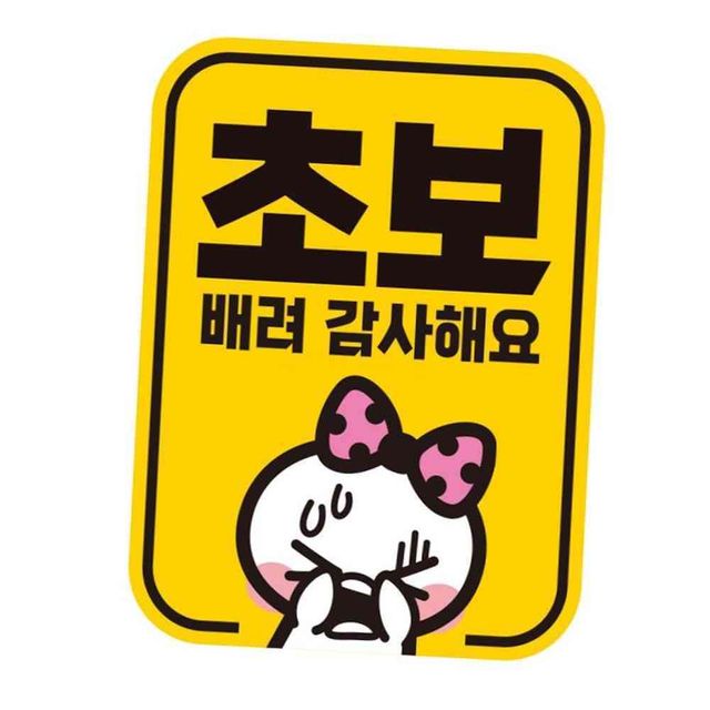 초보 배려감사2 반사 자석 자동차스티커 11x14.5cm 차량용자석스티커