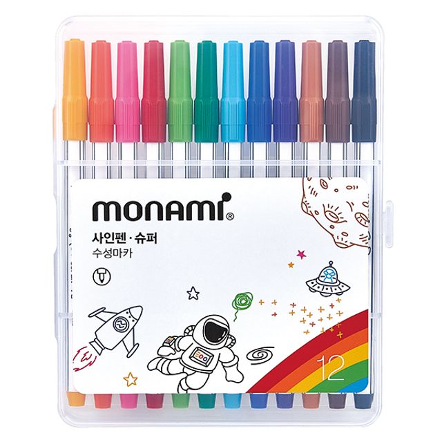 모나미 싸인펜 세트 12색 0.7mm 수성펜 문구용품