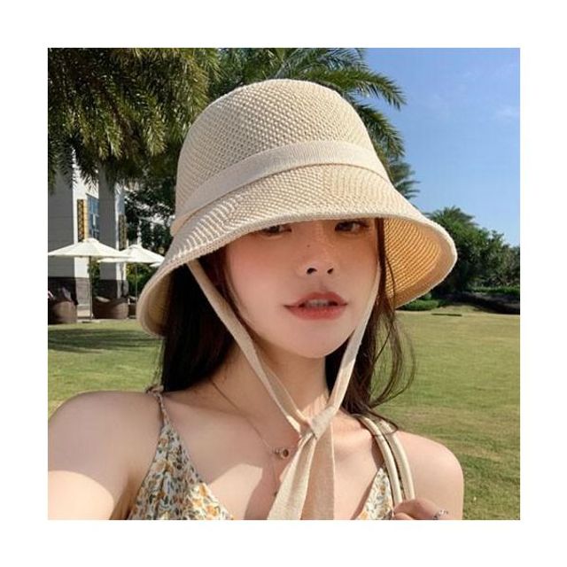 선캡 캡모자 여성 여름 라운드 벙거지 나들이 성인 모자 밀짚