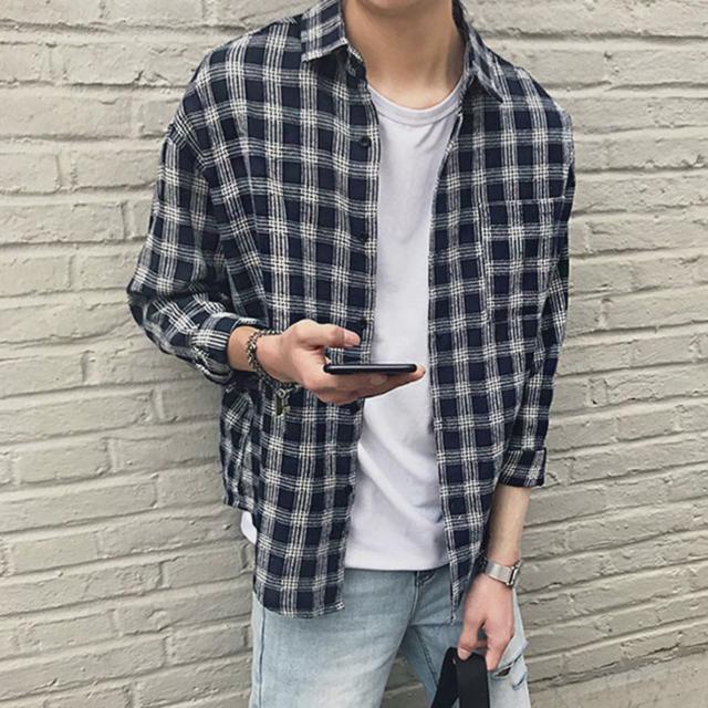 학생 직장인 캐주얼 데일리 패션 셔츠 체크 남방