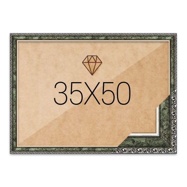 보석십자수액자 35x50 고급형 슬림 앤틱그린