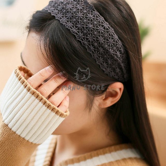 여자머리띠 데일리머리띠 레이스 헤어밴드 그레이