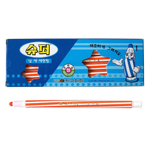 지구화학 슈퍼 낱색 색연필 12자루 1다스 주황