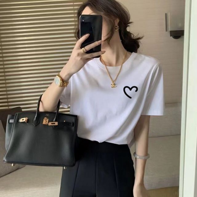 여자 여름 데일리 라운드넥 면 반팔 티셔츠 베이직
