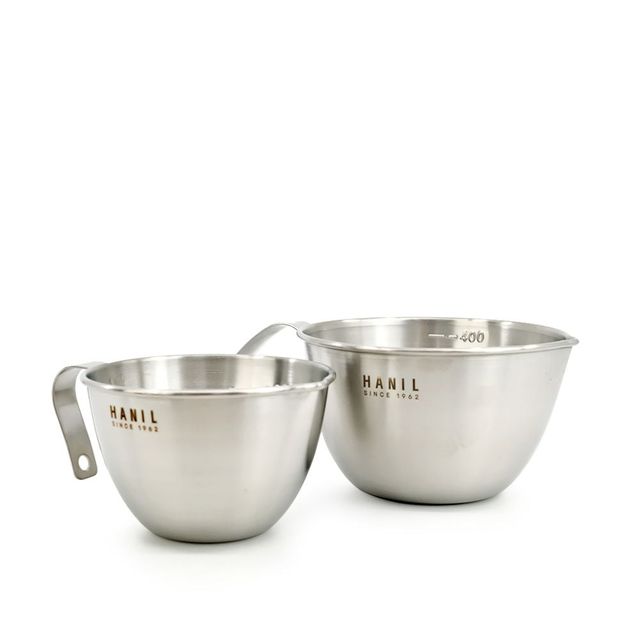 스텐 계량컵 세트 250ml+500ml, 중탕볼 주방 비커