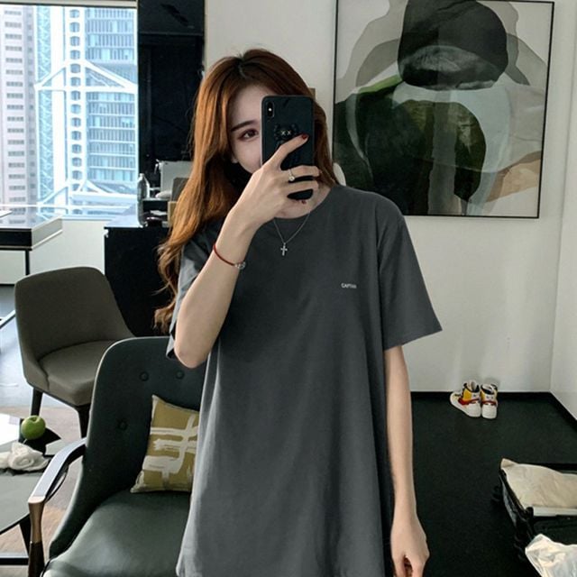 20대 시크하고 모던 루즈핏 롱 원피스 티셔츠