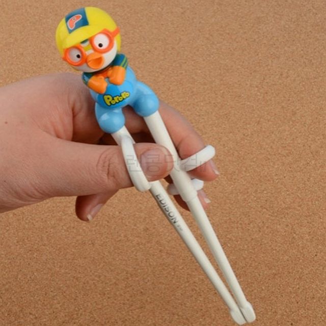젓가락교육 어린이식기 뽀로로 에디슨젓가락 1단계 왼손용