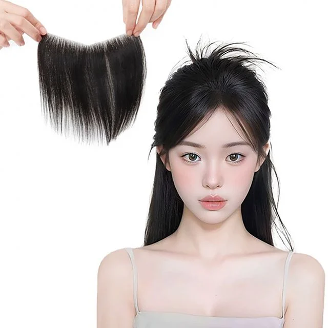 접착식 인모 헤어라인 부분가발 접착면1.5cm M자