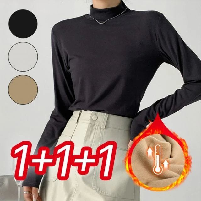 여성용 기모 터틀넥 반목 이너 티 3장