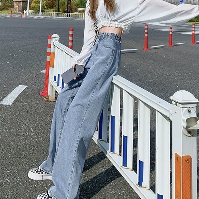 여성 허리조절 연청 데님 바지 1P 데일리 사계절 팬츠