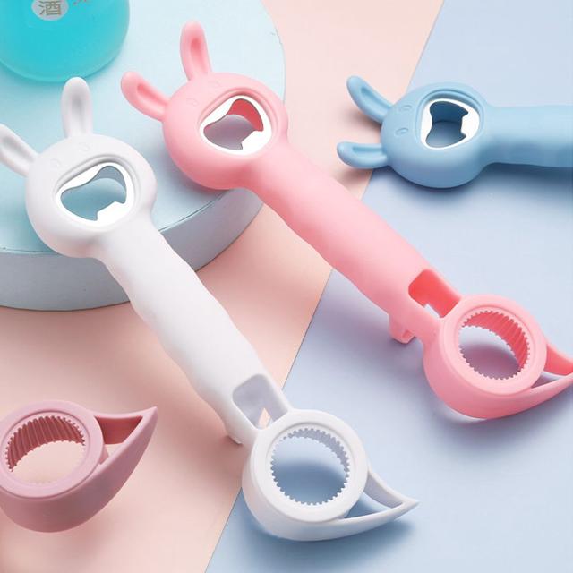 멀티 다용도 4가지 기능 토끼 오프너 4컬러 병따개