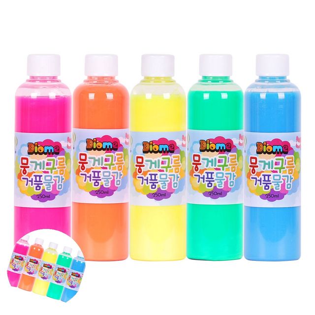 미술활동 아동미술재료 미술놀이 뭉게구름 거품물감 리필 250ml 5색 세트