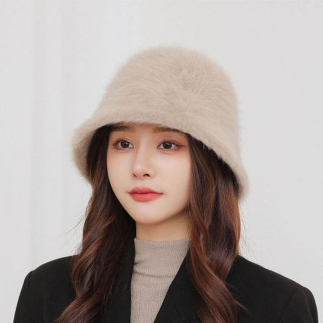 겨울 따뜻한 데일리 모던한 인조퍼 털 버킷햇 모자