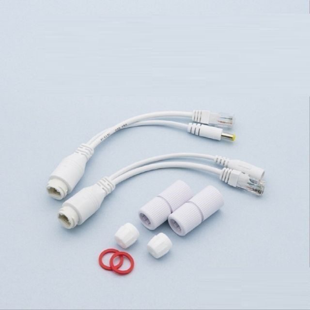 POE 패시브 리피터 RJ45 키트 전원포함 화이트 원형